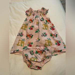 Baby Boden Seersucker Jungle Dress set, size 18-24m